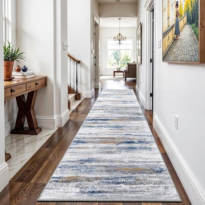 3x9 Washable Runner Rug for Family: Easy-to-Clean Runners for Hallway Entryway