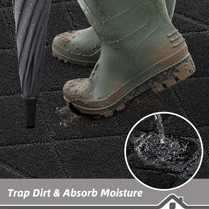 BEQHAUSE Dirt Trapper Door Mat 32" x 48", Doormat Non-Slip Entryway Rugs