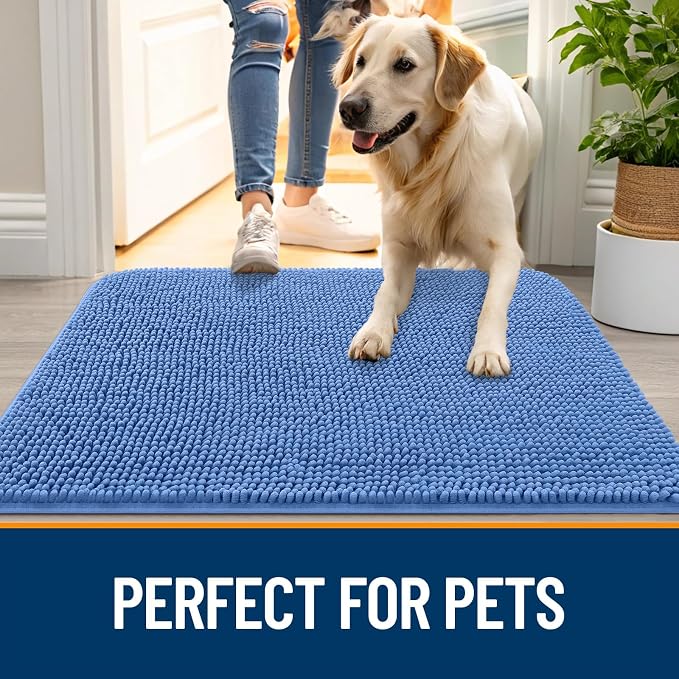 OLANLY Dog Door Mat for Muddy Paws 45x27, Absorbs Moisture and Dirt, Absorbent