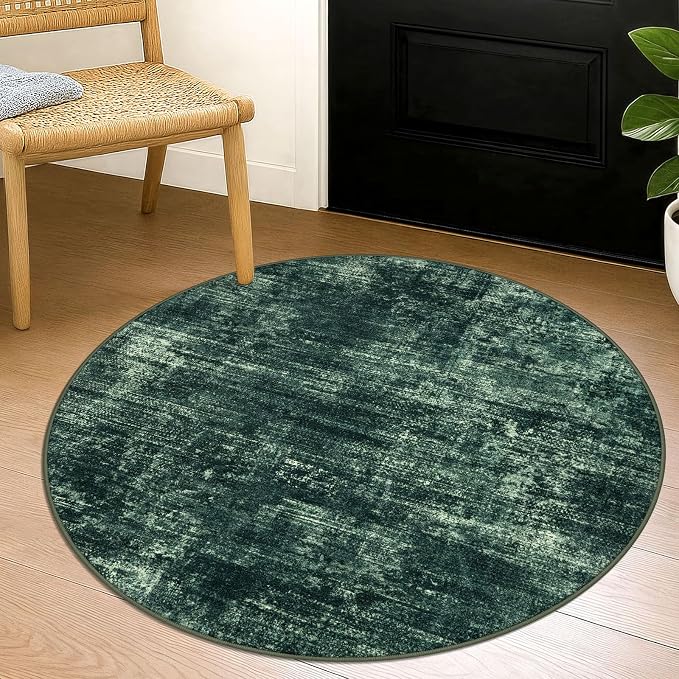 IOHOUZE Round Area Rug 3 Ft Circle Entryway Rugs Round Washable Door Mat Indoor