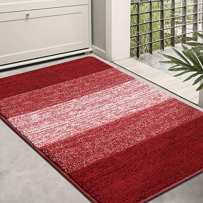 Kitinjoy Indoor Outdoor Door Mat, 36x24 Non-Slip Absorbent Dirt Trapper