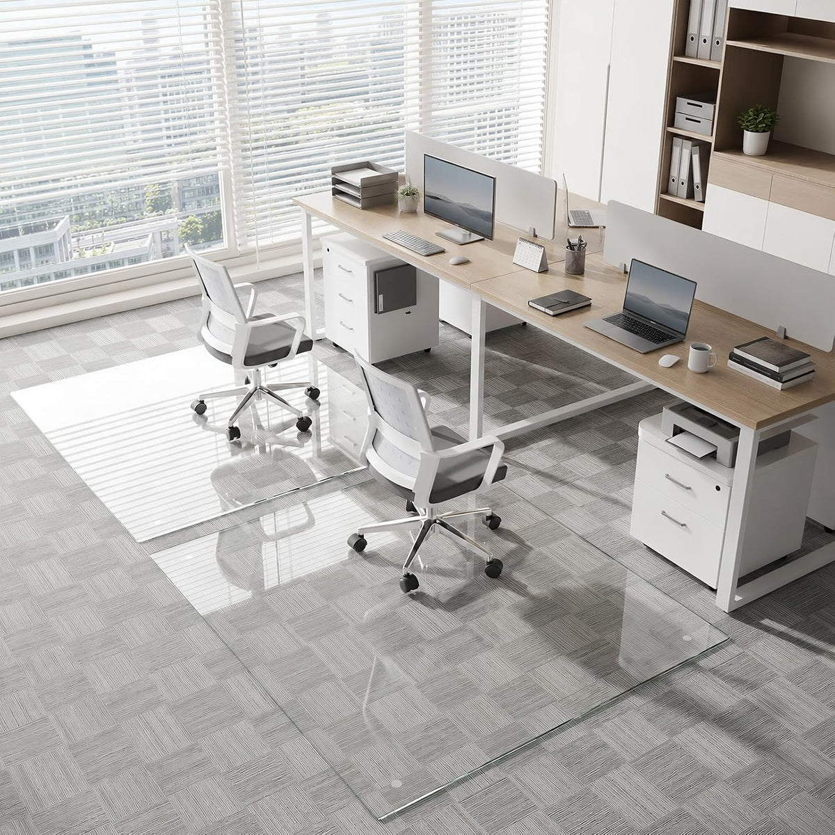 Tempered Glass Chair Mat for Carpet, 60"x80" Clear Floor Mat