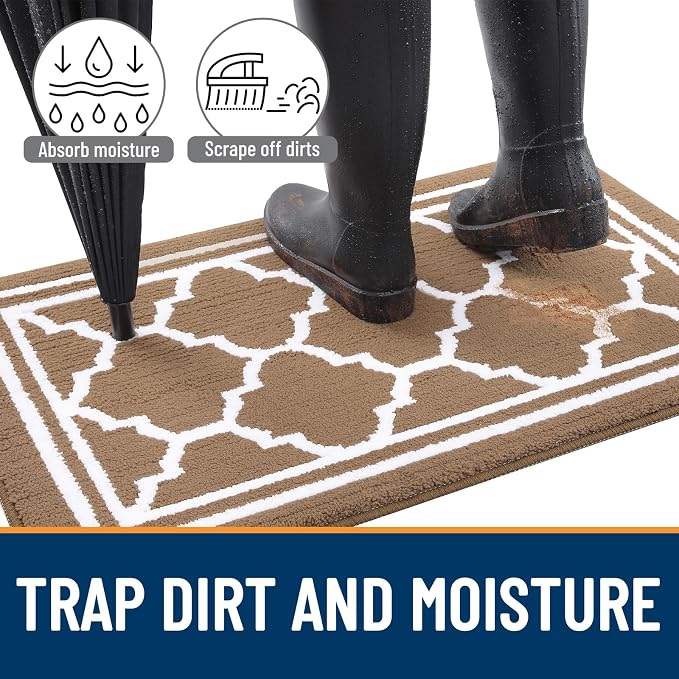 Buganda Indoor Door Mat, Dirt-Resistant and Absorbent Doormat, Low Profile