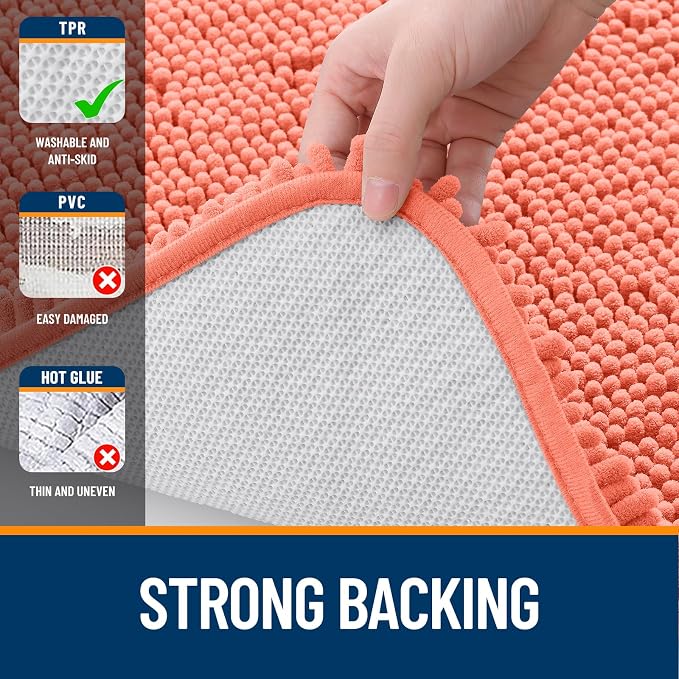 OLANLY Large Bathroom Rugs 50x30, Extra Soft Absorbent Chenille Bath Rugs