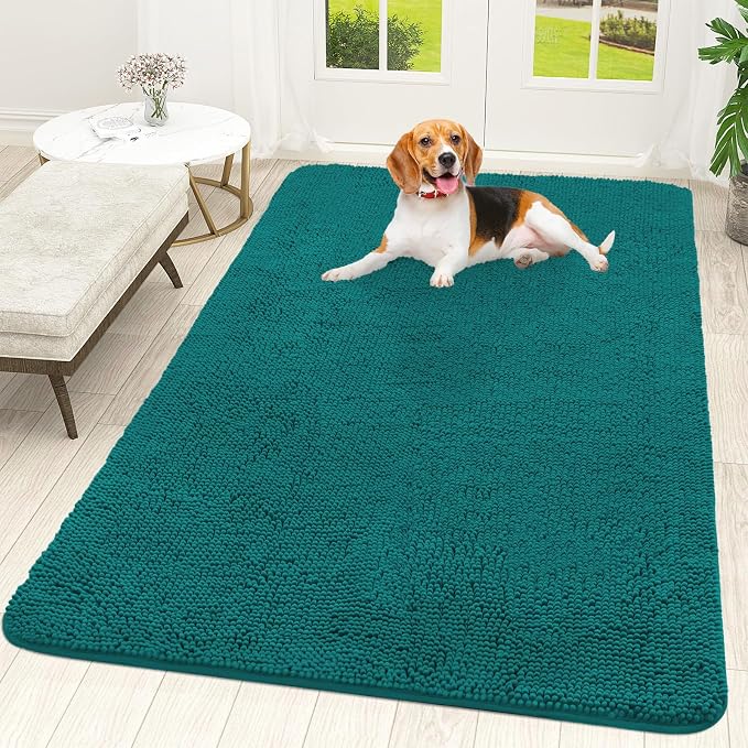 OLANLY Dog Door Mat for Muddy Paws 59x35, Absorbs Moisture and Dirt, Absorbent