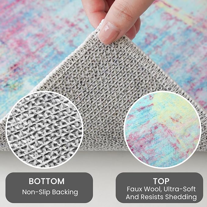 IOHOUZE Abstract Runner Rug 2x12 Ft Washable Runners