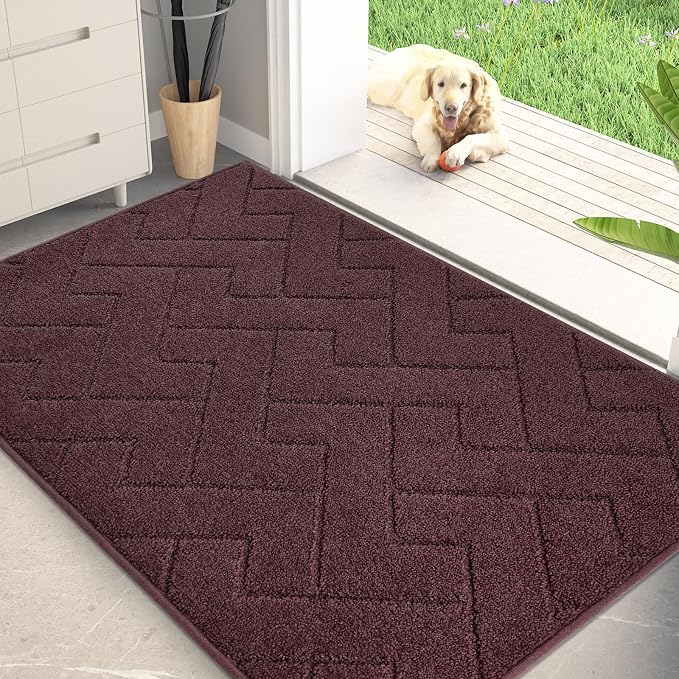 PURRUGS Dirt Trapping Door Mat 34" x 59", Non-Slip Machine Washable Entry Rug