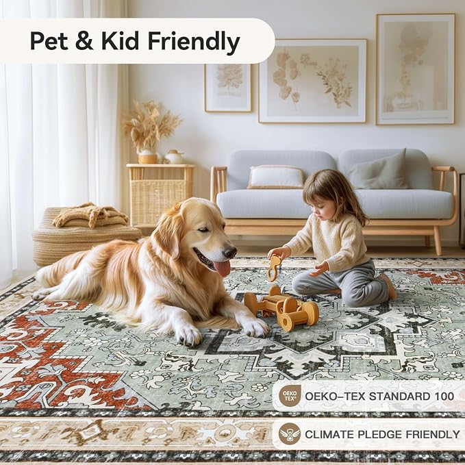 Lofus 3x5 Area Rugs for Living Room, Machine Washable Area Rug, Soft Small Rugs