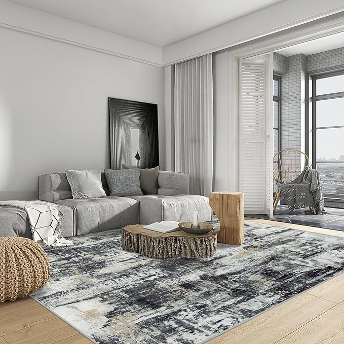 8x10 Area Rugs Washable Rug: Large Modern Abstract Living Room Rug Soft