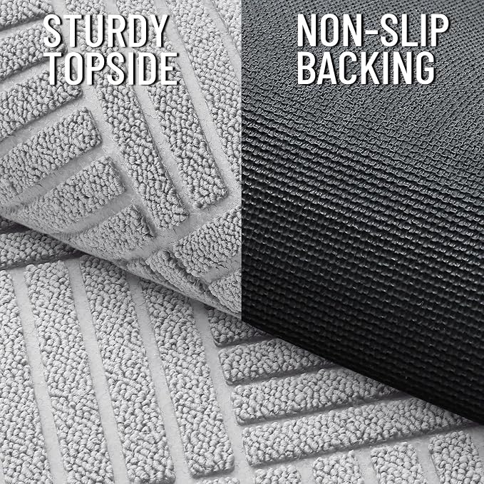 OLANLY Front Door Mat Outside Entrance 35x23, Heavy Duty Sturdy Natural Rubber