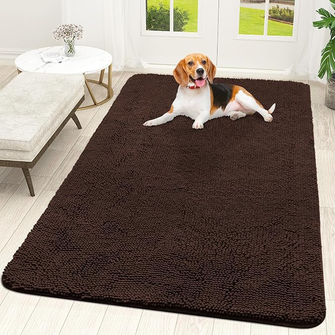 OLANLY Dog Door Mat for Muddy Paws 70x46, Absorbs Moisture and Dirt, Absorbent