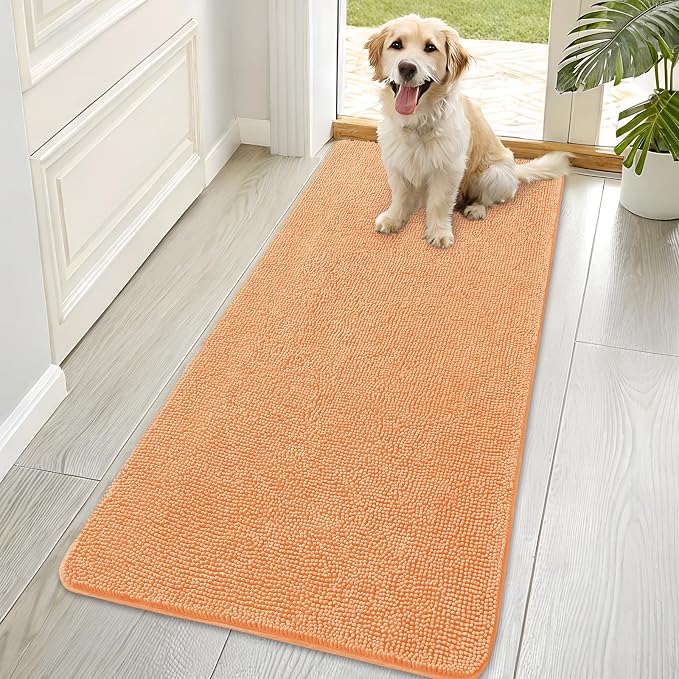 OLANLY Dog Door Mat for Muddy Paws 70x35, Absorbs Moisture and Dirt, Absorbent
