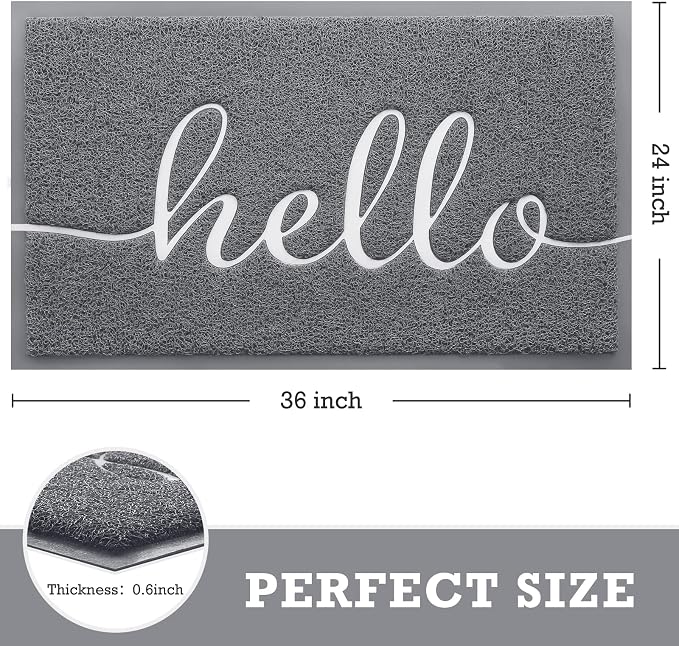 CozyBounty Door Mat Hello Mats Outdoor Indoor Non-Slip Doormat