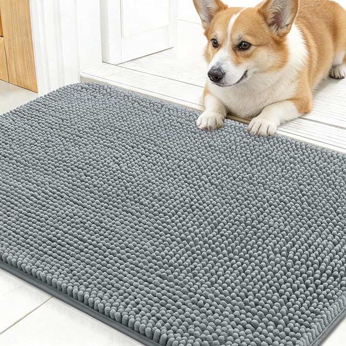 OLANLY Dog Door Mat for Muddy Paws 30x17, Absorbs Moisture and Dirt, Absorbent