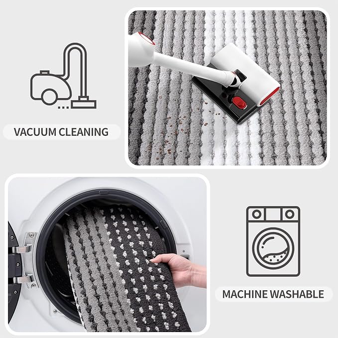 Kitinjoy Indoor Outdoor Door Mat, 71x47 Non-Slip Absorbent Dirt Trapper