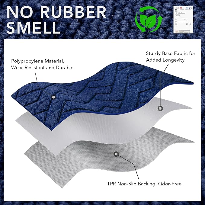 hicorfe Indoor Door Mat, Non Slip Door Mats, Absorbent Resist Dirt Entrance