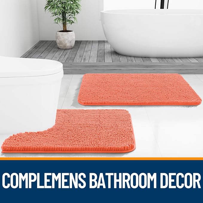 OLANLY Bathroom Runner Rugs 47x24, Extra Soft Absorbent Chenille Bath Rugs