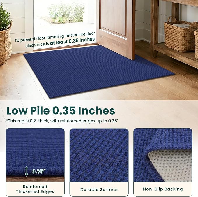 KOZYFLY Cotton Runners for Hallway 2.5'x8', Washable Runner Rug, Woven Non Slip