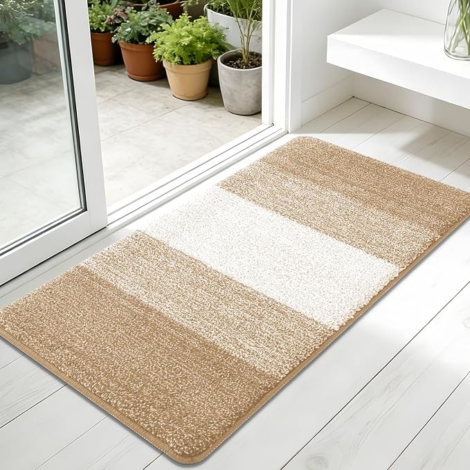 Kitinjoy Indoor Outdoor Door Mat, 45x27 Non-Slip Absorbent Dirt Trapper