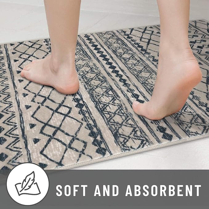 KUTA Moroccan Washable Hallway Runner Rug, 2x6 Non-Slip Vintage Light Brown