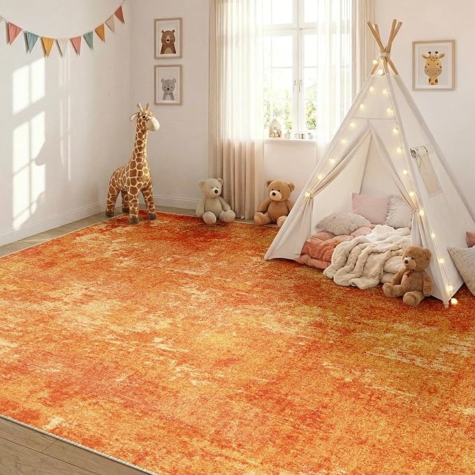 RELEANY Washable Area Rugs 9'x12' Non-Slip Modern Abstract Soft