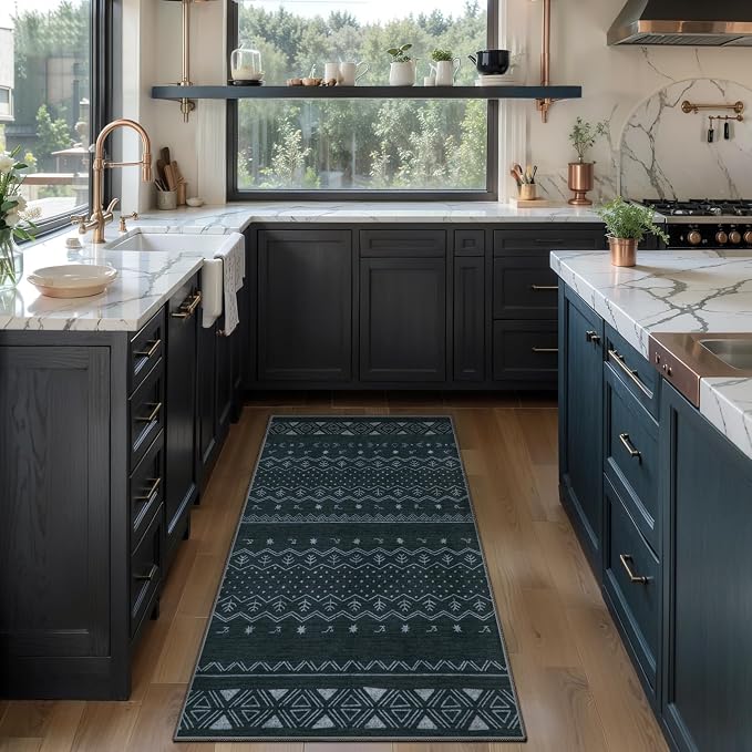 SERISSA 2x4 Rugs for Entryway, Washable Non-Slip Grey Small Runner Rug