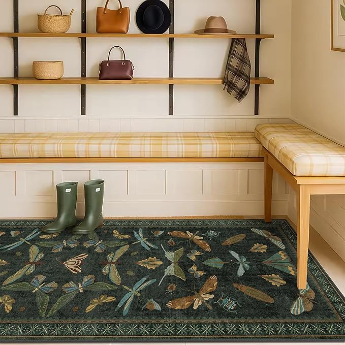 Dark Green 2'6"x10' Long Runner Rugs