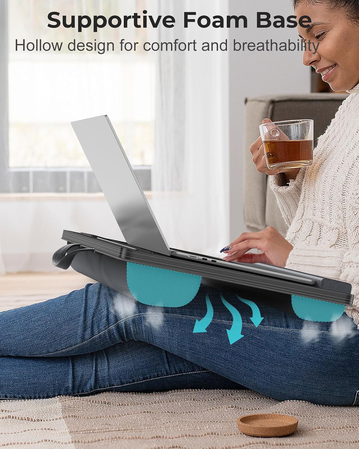 Potuopy Laptop Lap Desk, Portable Bed Table Tray for Laptop Fit 17" Laptops
