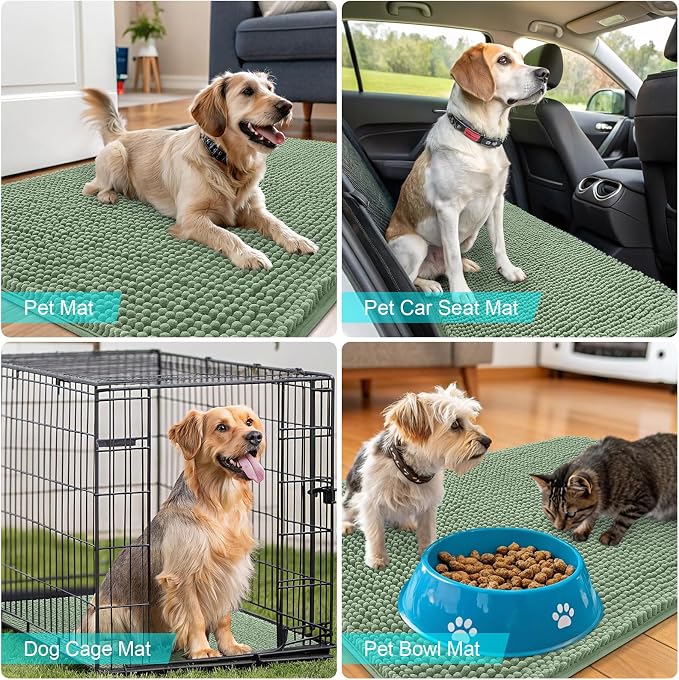 OLANLY Dog Door Mat for Muddy Paws 70x24, Absorbs Moisture and Dirt, Absorbent