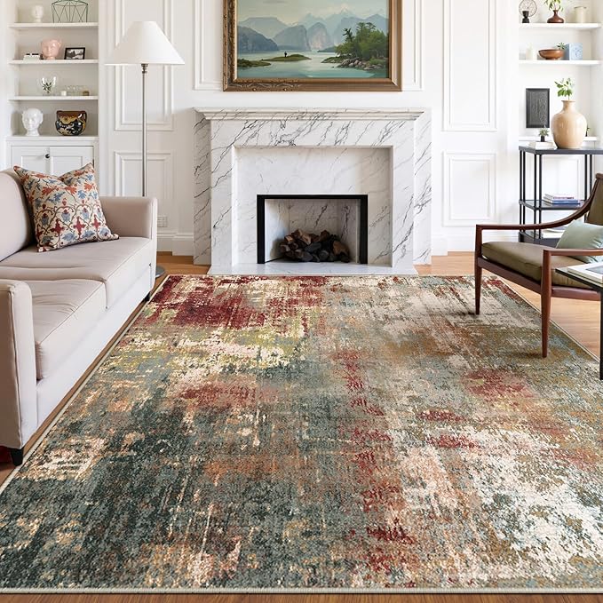 RELEANY Washable Area Rugs 5'x8' Non-Slip Modern Abstract Soft
