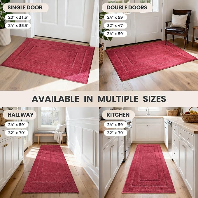 PURRUGS Dirt Trapping Door Mat 34" x 59", Non-Slip/Skid Machine Washable
