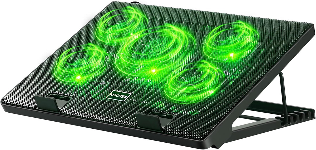 Kootek Laptop Cooling Pad Cooler Stand with 5 Quiet Fans for 12"-17" Laptop
