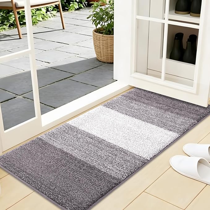 Kitinjoy Indoor Outdoor Door Mat, 44x24 Non-Slip Absorbent Dirt Trapper