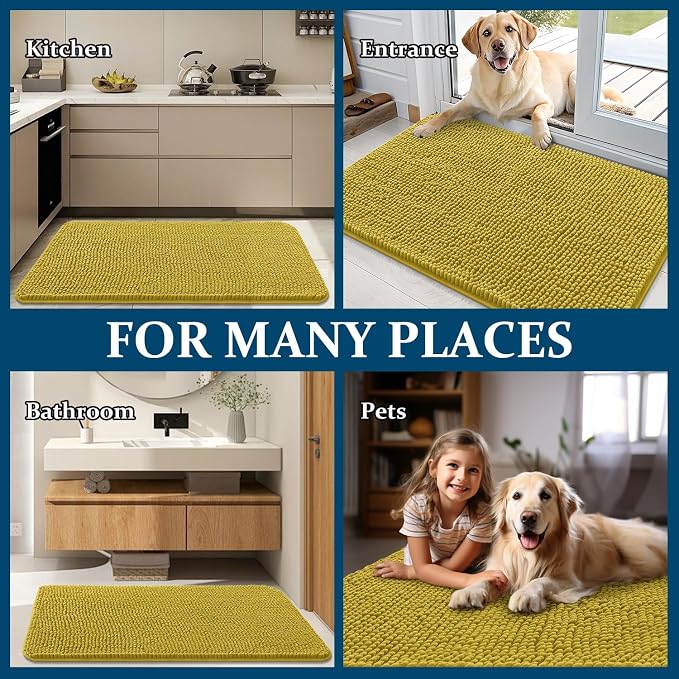 OLANLY Dog Door Mat for Muddy Paws 30x20, Absorbs Moisture and Dirt, Absorbent