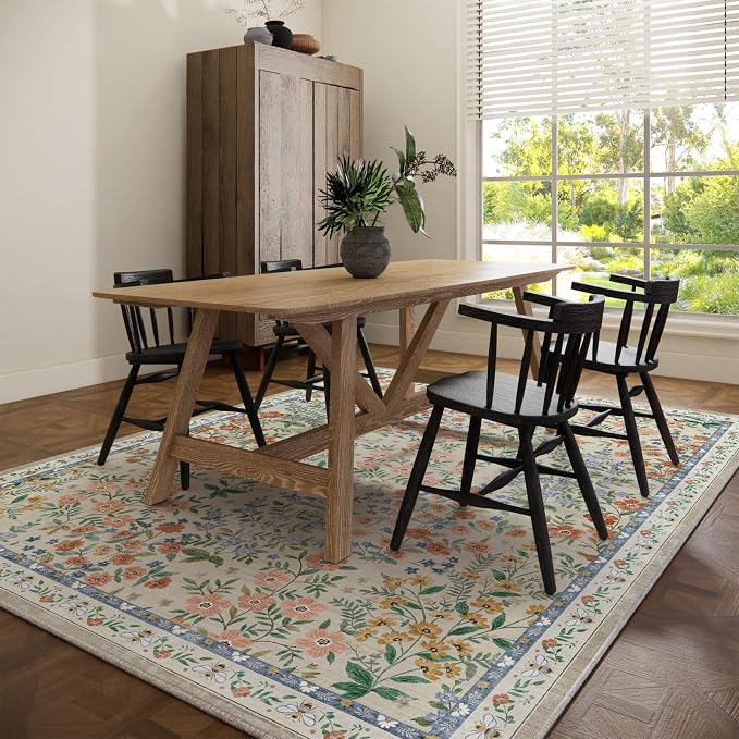 Machine Washable Rugs for Living Room: 8x10 Area Rugs for Bedroom Vintage Stain