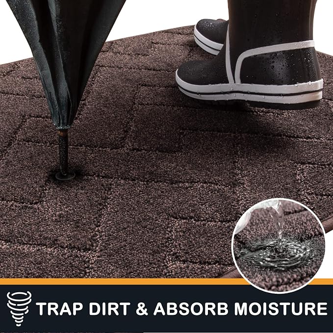 PURRUGS Dirt Trapping Door Mat 32" x 47", Non-Slip Machine Washable Entry Rug