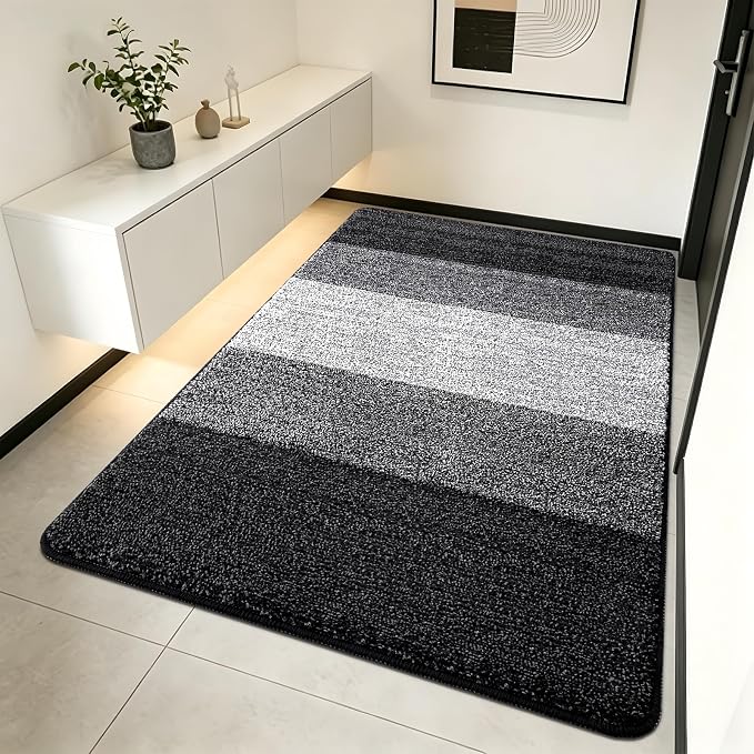 Kitinjoy Indoor Outdoor Door Mat, 70x35 Non-Slip Absorbent Dirt Trapper