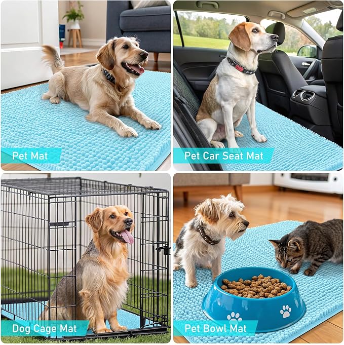OLANLY Dog Door Mat for Muddy Paws 70x35, Absorbs Moisture and Dirt, Absorbent