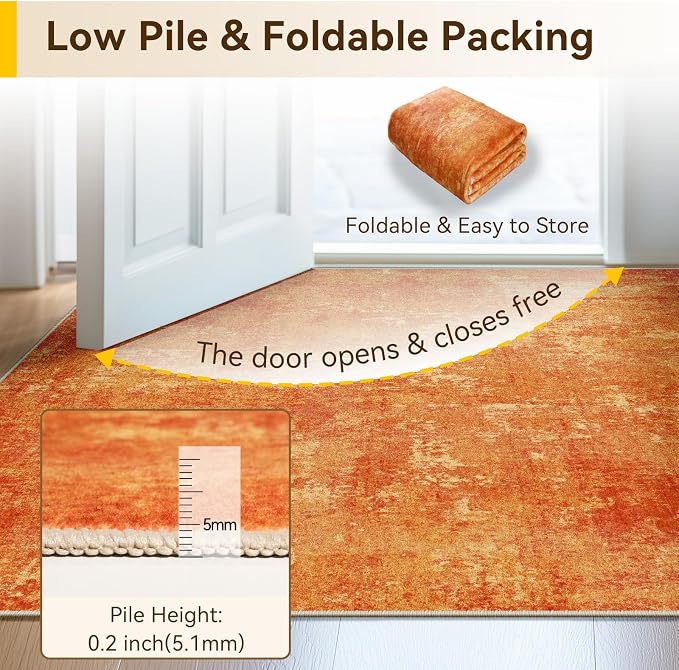 RELEANY Washable Area Rugs 9'x12' Non-Slip Modern Abstract Soft