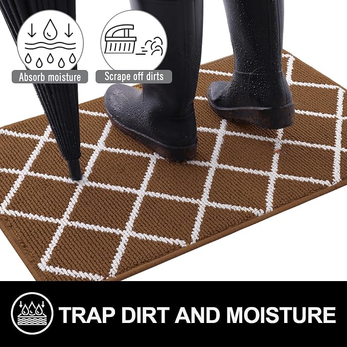 Finchitty Indoor Door Mat, Dirt Resistant and Absorbent, Low-Profile, Washable