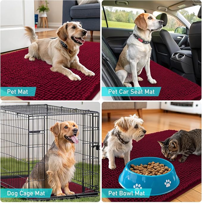 OLANLY Dog Door Mat for Muddy Paws 70x32, Absorbs Moisture and Dirt, Absorbent