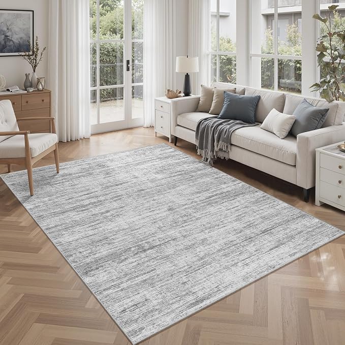 4x6 Rug - Stain Resistant Abstract Washable Rugs, Anti Slip Area Rugs