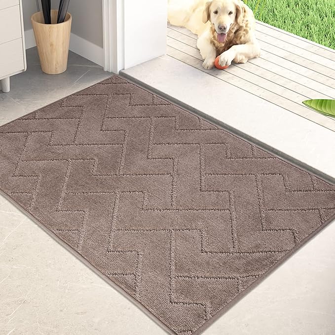 PURRUGS Dirt Trapping Door Mat 24" x 35.5", Non-Slip Machine Washable Entry Rug