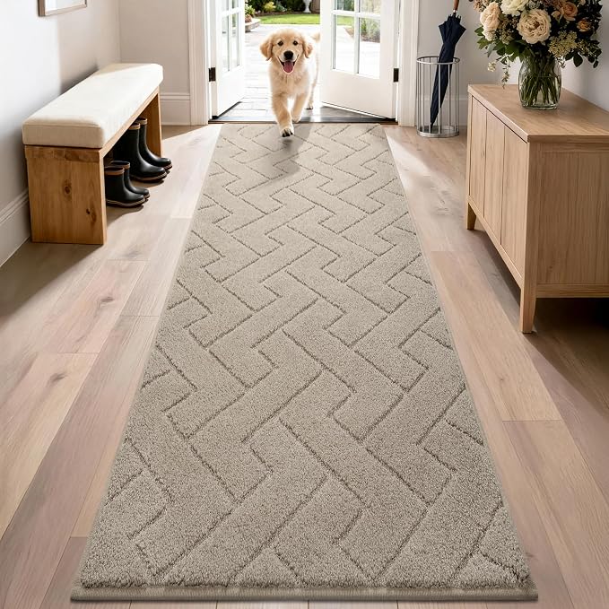 PURRUGS Dirt Trapping Door Mat 24" x 84", Non-Slip Machine Washable Entry Rug