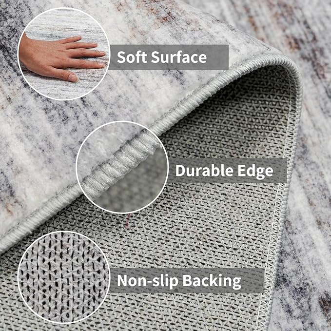 3x9 Washable Runner Rug for Family: Easy-to-Clean Runners for Hallway Entryway
