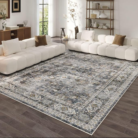 Rugcomf Living Room Rug 6x9 Rug Machine Washable Boho Soft Area Rug Non Slip