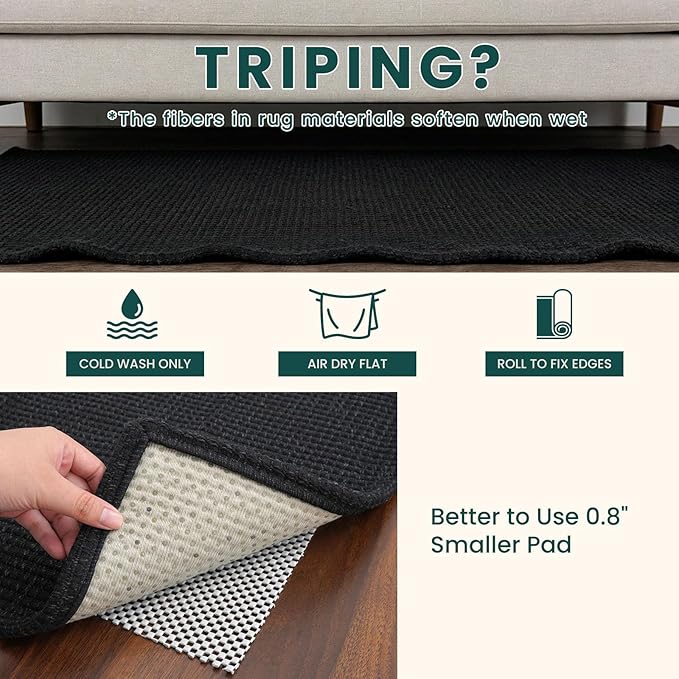 KOZYFLY Black 3x12 Runners Rugs