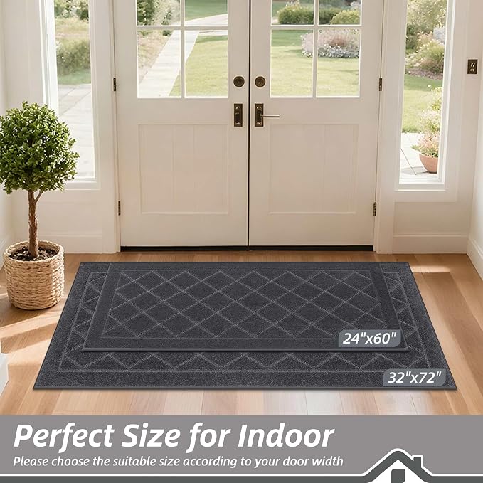 BEQHAUSE Dirt Trapper Door Mat 32" x 72", Doormat Non-Slip Entryway Rugs