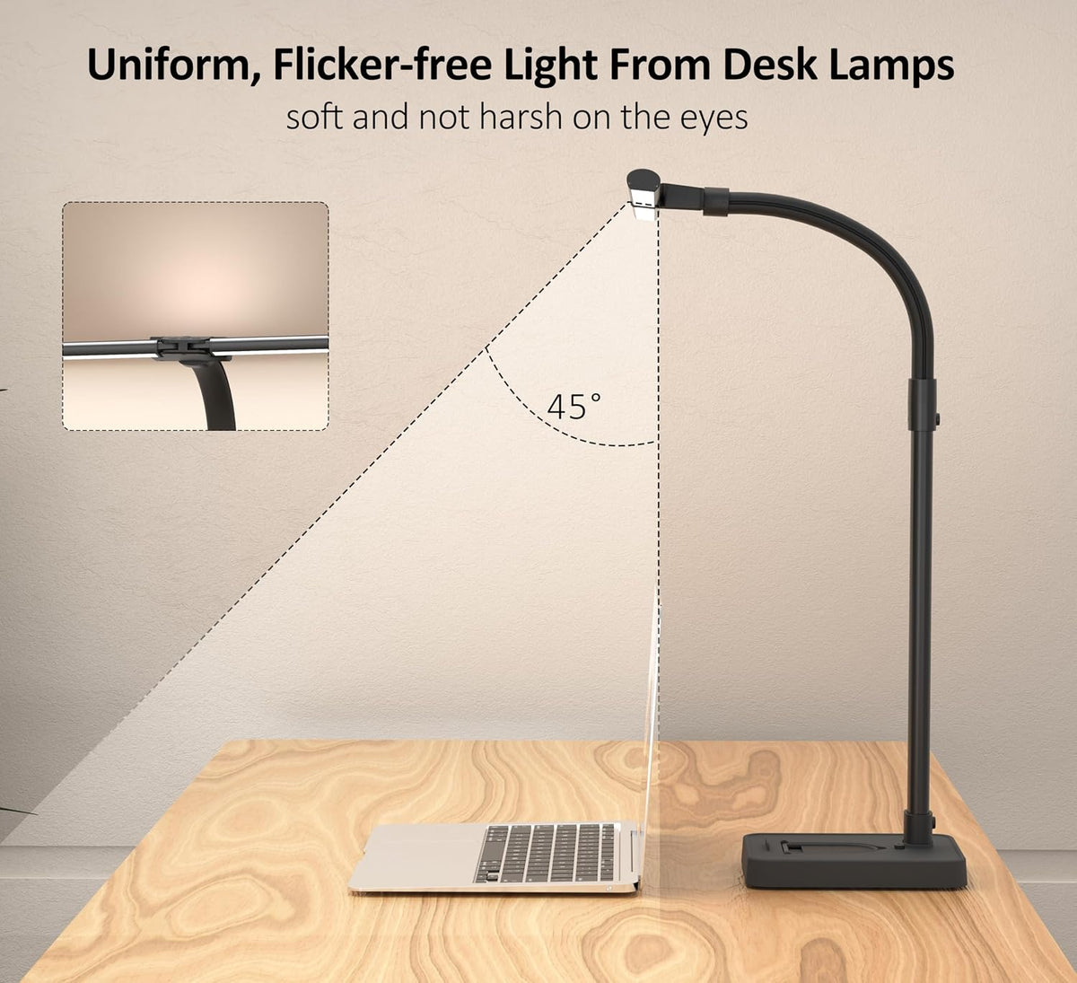 Double Head LED Desk Lamp, Architect Desk Lamps for Home Office, 24W Brightest Workbench Office Lighting-5 Color Modes and 5 Dimmable Eye Protection Modern Desk Lamp (Black-Desktop, Big)