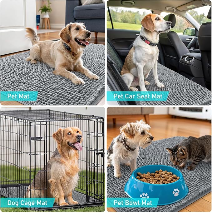 OLANLY Dog Door Mat for Muddy Paws 54x24, Absorbs Moisture and Dirt, Absorbent